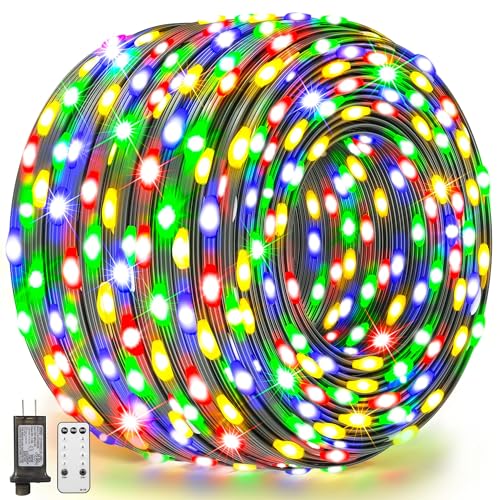 GUSODOR Outdoor Lights Strings 410FT 1000 LED Waterproof Christmas Lights Fairy Lights Wedding Lights Decorations Christmas Tree Yard Home Xmas(Multicolor)