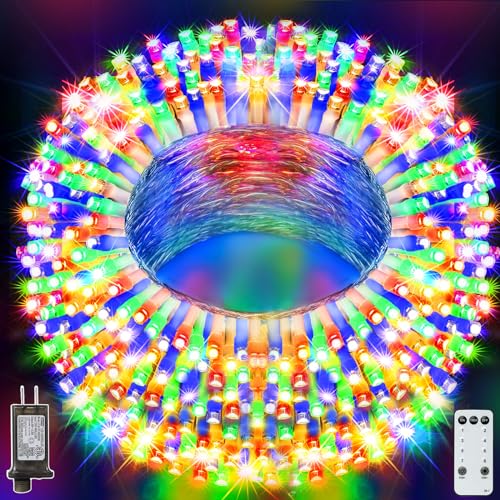 Christmas Lights Outdoor, 410FT Outdoor Christmas Lights 1000 LED String Lights Waterproof 8 Modes Christmas Tree Lights Timer Garland Lights Christmas Decorations Outdoor Yard Garden Indoor Xmas