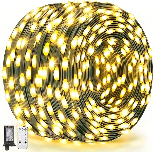 GUSODOR Outdoor Lights Strings 330FT 800 LED Waterproof Christmas Lights Fairy Lights Wedding Lights Decorations Christmas Tree Yard Home Xmas(Warm White)