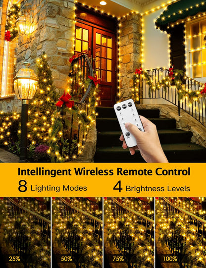 GUSODOR Christmas Lights 410FT 1000 LED Waterproof 8 Modes Christmas Tree Lights Christmas Decorations Holiday Wedding Yard Decor